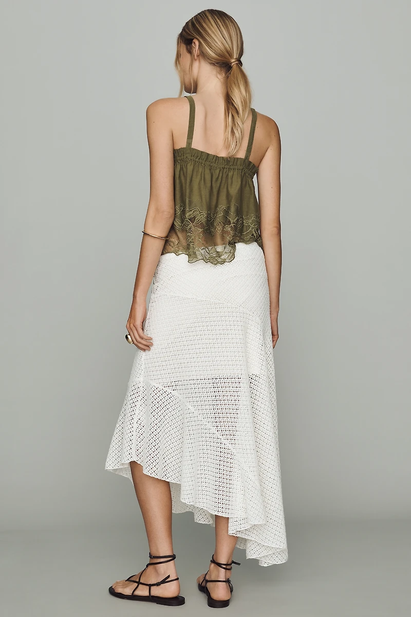 By Anthropologie Asymmetric Midi Skirt
