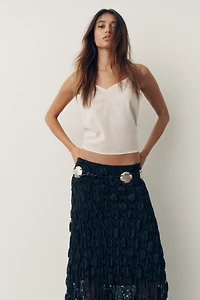 By Anthropologie Pucker Lace Midi Skirt