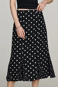 Maeve Godet Flare Midi Skirt