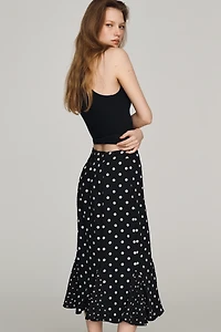 Maeve Godet Flare Midi Skirt