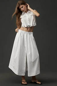 Maeve Cotton Poplin Buttondown Midi Skirt