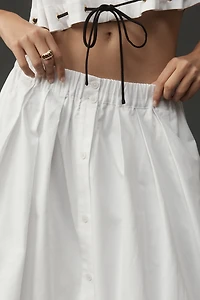 Maeve Cotton Poplin Buttondown Midi Skirt