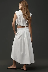 Maeve Cotton Poplin Buttondown Midi Skirt