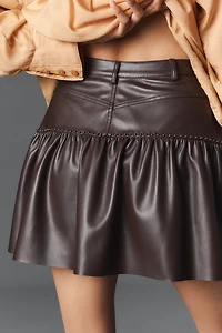 Saylor Pippi Faux-Leather Studded Mini Skirt