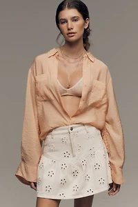 Saylor Denim Eyelet Mini Skirt