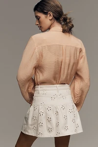 Saylor Denim Eyelet Mini Skirt