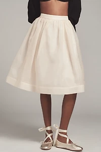 English Factory Organza A-Line Midi Skirt