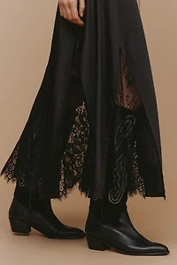 Endless Rose Lace Panel Satin Maxi Skirt