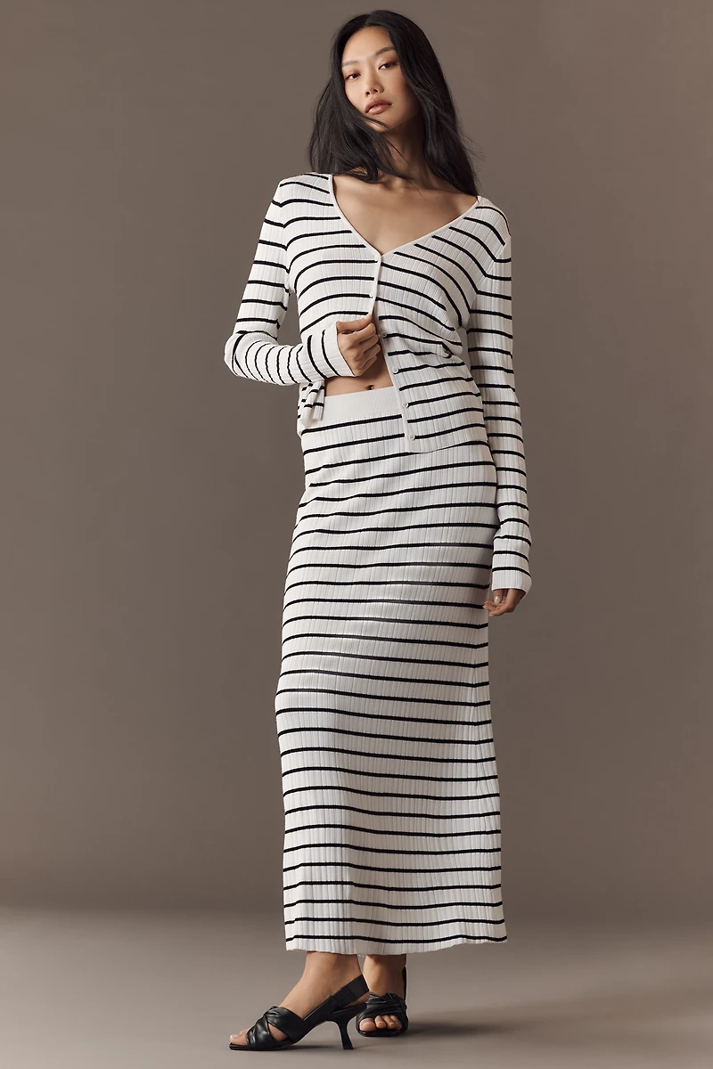 Endless Rose Striped Knit Maxi Skirt