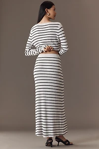 Endless Rose Striped Knit Maxi Skirt