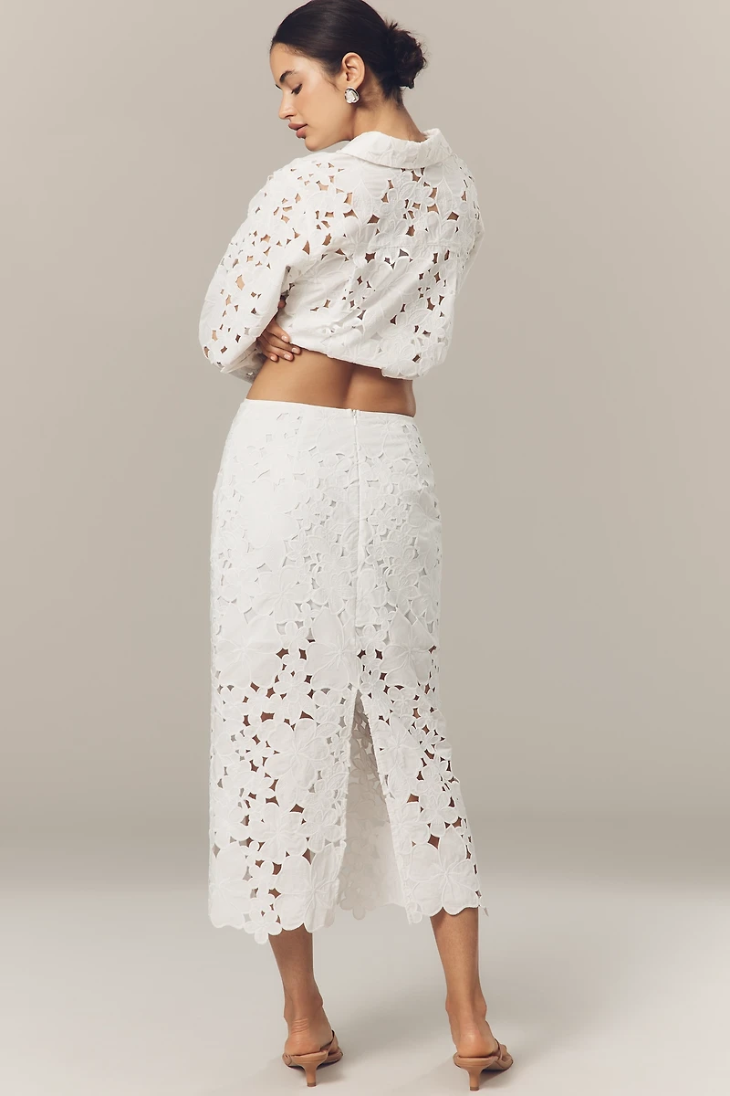 Endless Rose Lace Midi Pencil Skirt