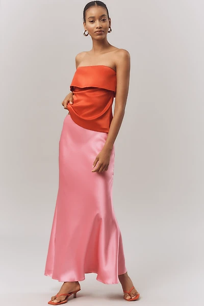 Endless Rose Fitted Satin Maxi Skirt
