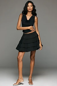 Endless Rose Pearl Trim Mini Circle Skirt