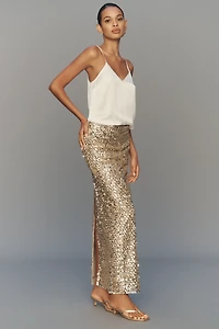 Shona Joy Bria Sheer Sequin Maxi Skirt