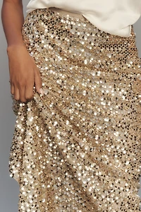 Shona Joy Bria Sheer Sequin Maxi Skirt
