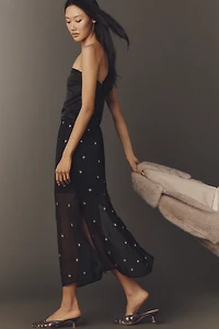 By Anthropologie Sheer Shine Column Midi Skirt