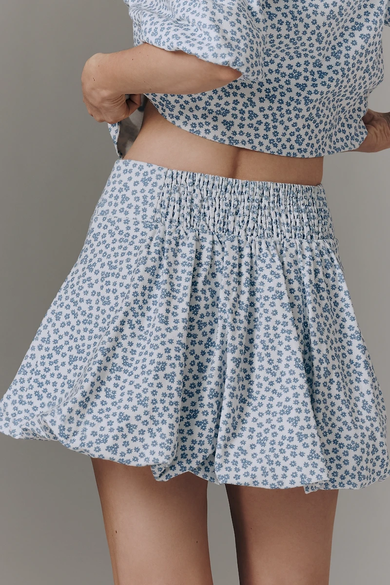 Maeve Printed Bubble Mini Skirt