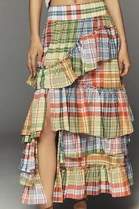 Pilcro Plaid Petticoat Maxi Skirt