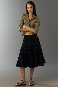 Reese 100% European Linen Midi Skirt by Pilcro