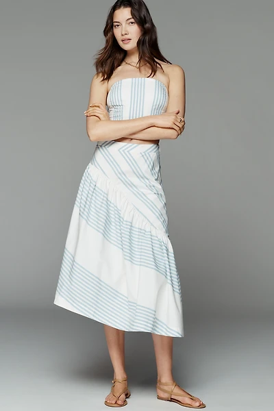 Maeve Cotton Asymmetric Midi Skirt