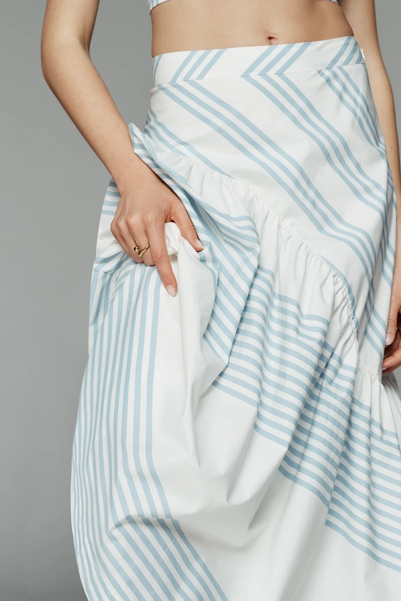 Maeve Cotton Asymmetric Midi Skirt