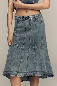 Pilcro Denim Seamed Midi Skirt