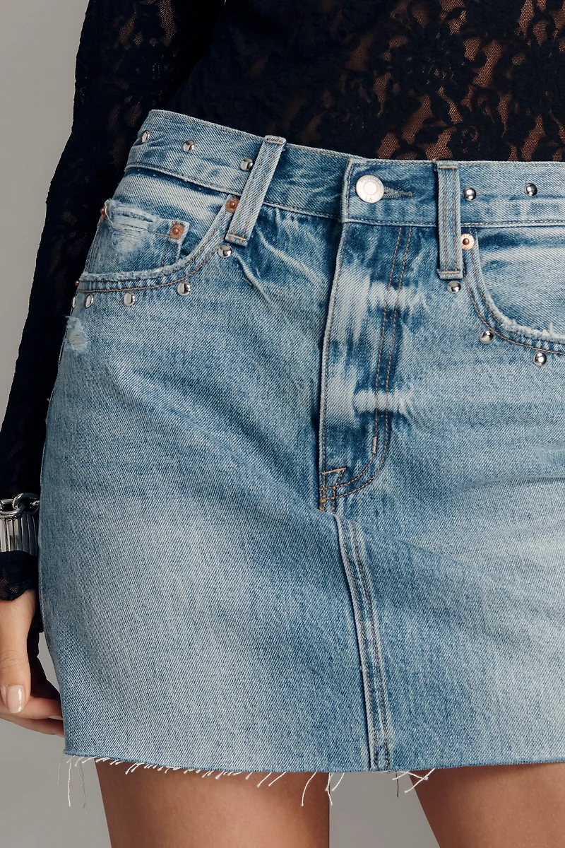 Pistola Skye High-Rise Studded Denim Mini Skirt
