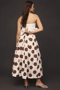 Maeve Cotton Poplin Pleated Midi Skirt