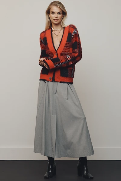 Maeve Pleated Menswear Midi Skirt