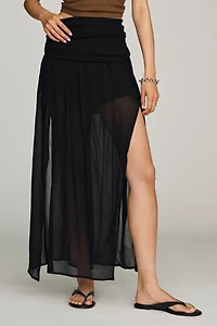 By Anthropologie Sheer Knit Midi Skirt