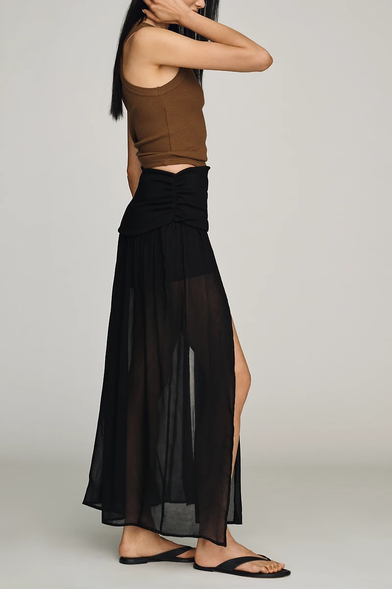 By Anthropologie Sheer Knit Midi Skirt
