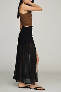 By Anthropologie Sheer Knit Midi Skirt