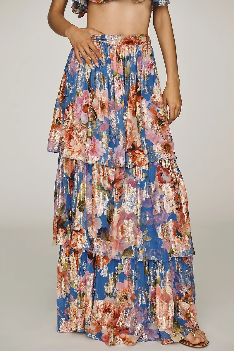 Hemant & Nandita Tiered Maxi Skirt
