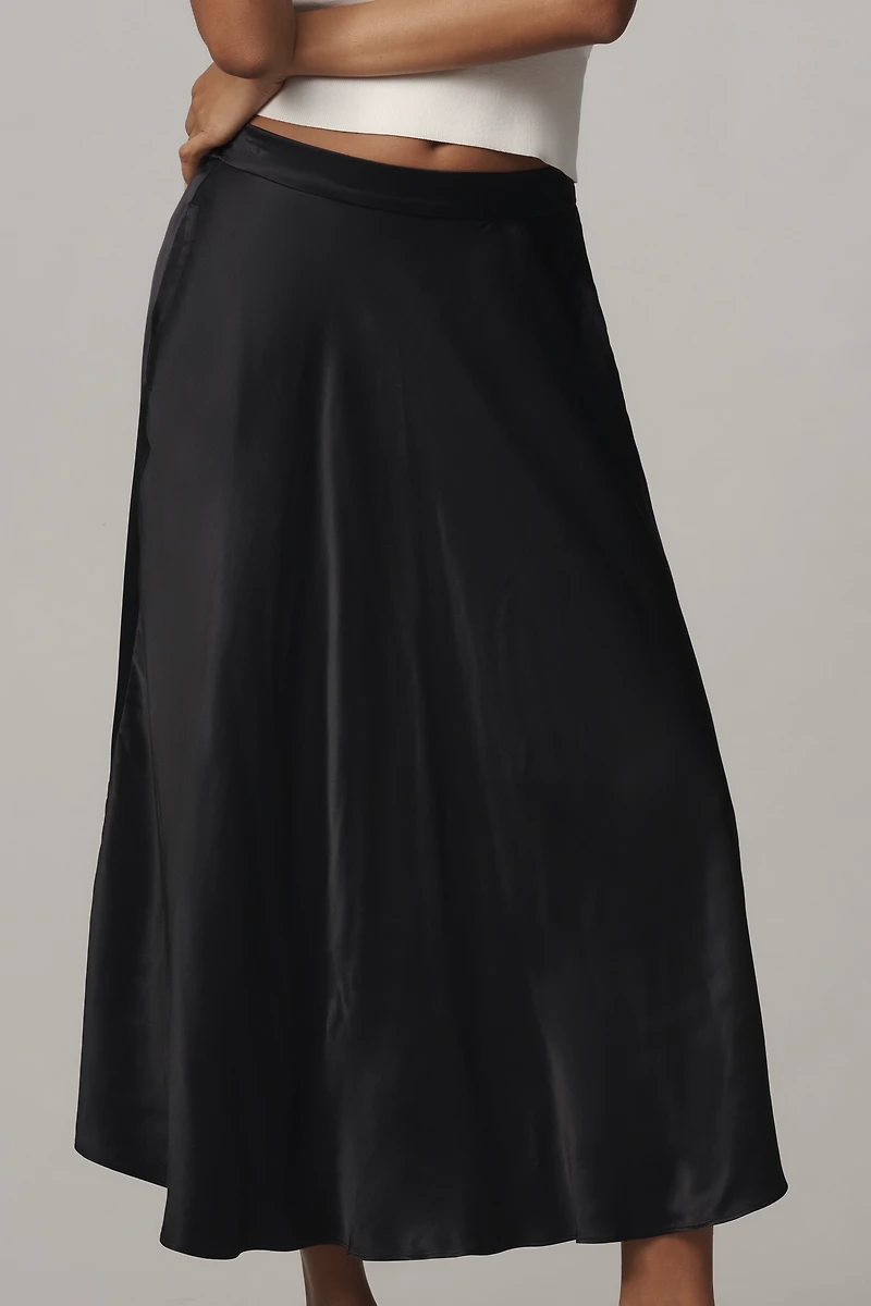 Maeve Circle Satin Midi Skirt