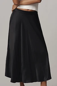 Maeve Circle Satin Midi Skirt