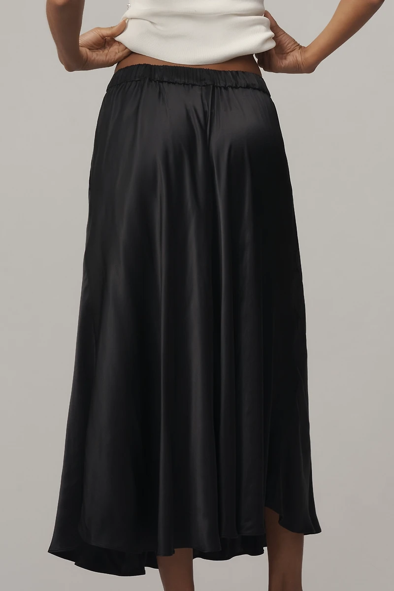 Maeve Circle Satin Midi Skirt
