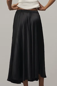 Maeve Circle Satin Midi Skirt