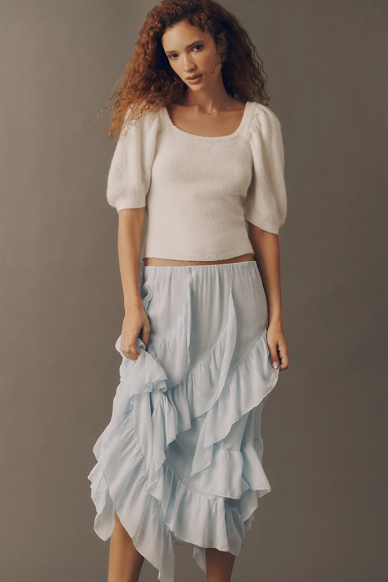 By Anthropologie Ruffle Cascade Skirt