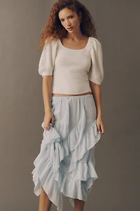 By Anthropologie Ruffle Cascade Skirt