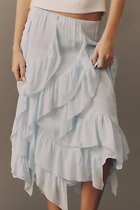 By Anthropologie Ruffle Cascade Skirt