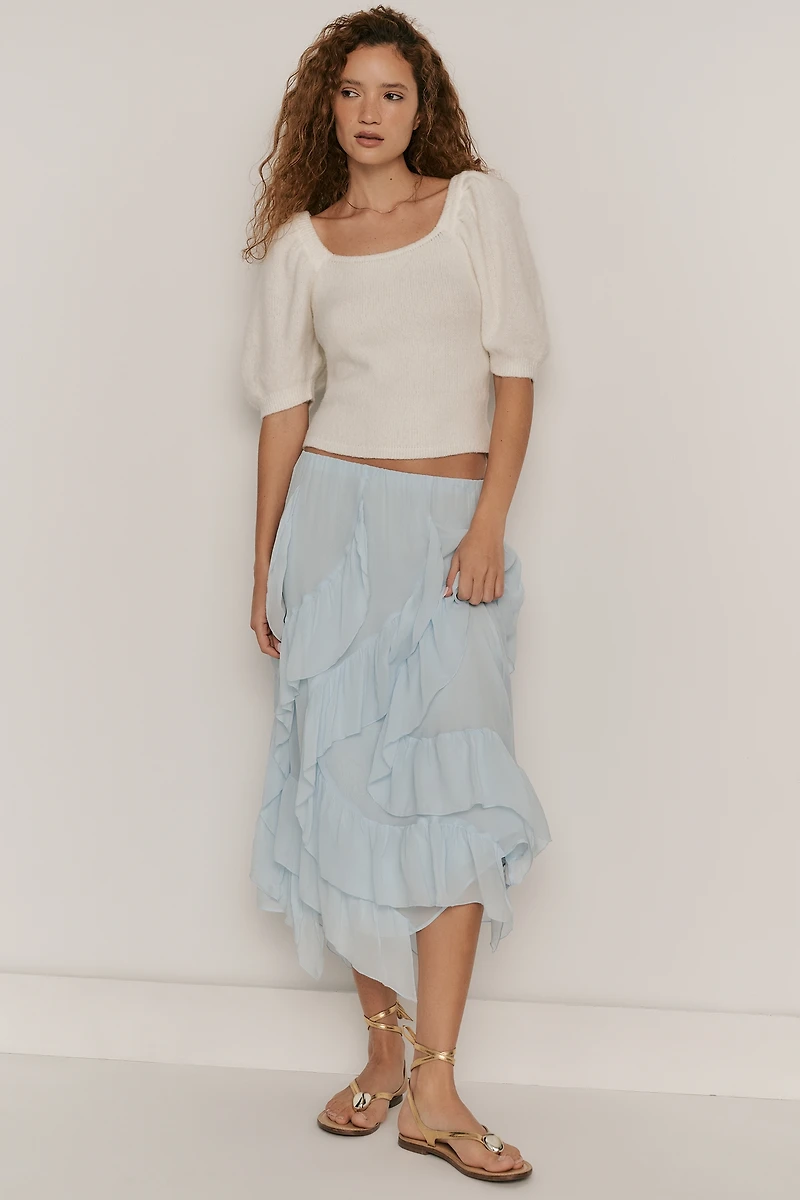By Anthropologie Ruffle Cascade Skirt