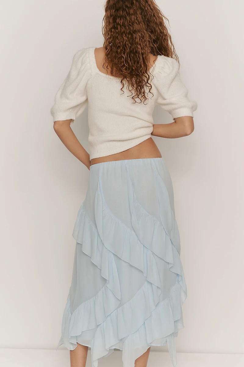 By Anthropologie Ruffle Cascade Skirt