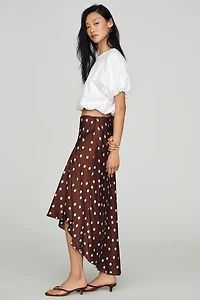 Maeve Satin High-Low Slip Skirt