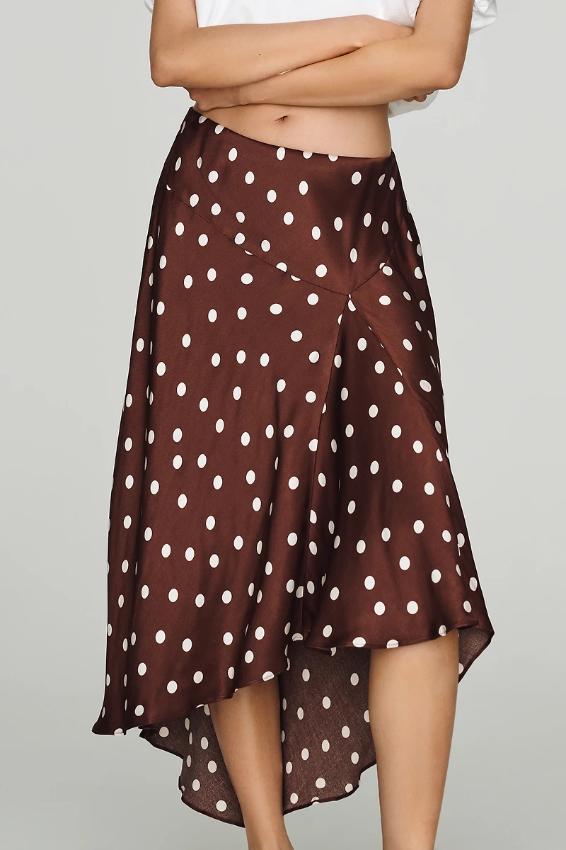 Maeve Satin High-Low Slip Skirt