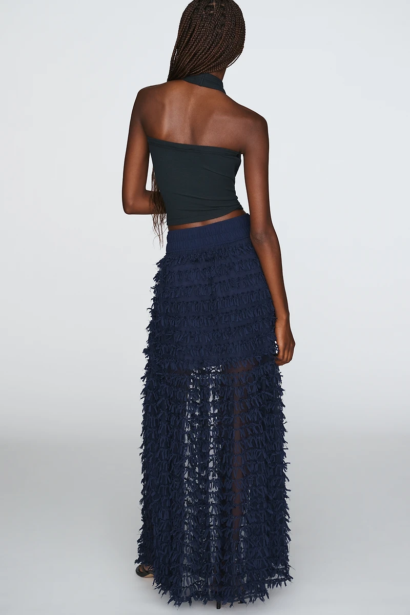 Maeve Playful Textured Midi Skirt