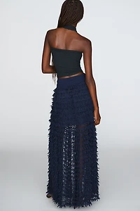 Maeve Playful Textured Midi Skirt