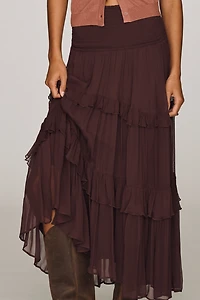 By Anthropologie Tiered Balkans Maxi Skirt