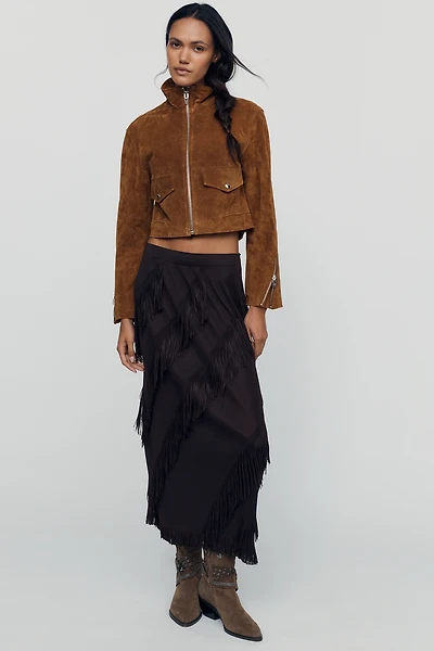 Maude Club Kellie Fringe Midi Skirt