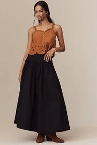 Mare x Anthropologie Basque-Waist Maxi Skirt