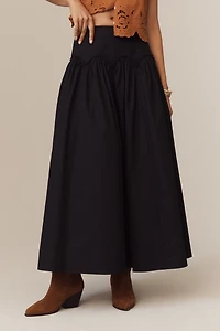Mare x Anthropologie Basque-Waist Maxi Skirt